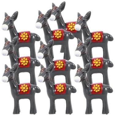 Imagem de Toyvian 10pcs Resin Donkey Ornament, Miniature Donkey Figurines Farm Animal Figurine for Fairy Garden Dollhouse Terrarium Micro Landscape Decoration
