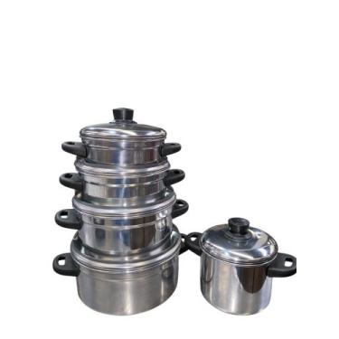 Imagem de Jogo de panela pop polido 05 peças 16 x22 c/ caldeirão 14 - Aluminio c