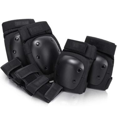 Imagem de Kit Proteção Adulto Patins Skate Joelheira Cotoveleira Munhequeira Tam