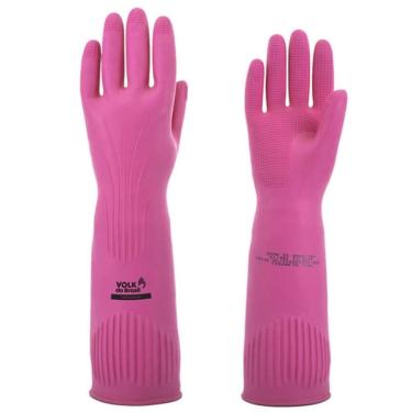 Imagem de Luva de Segurança Látex Natural Cano Longo Antiderrapante Ranhurada Volk