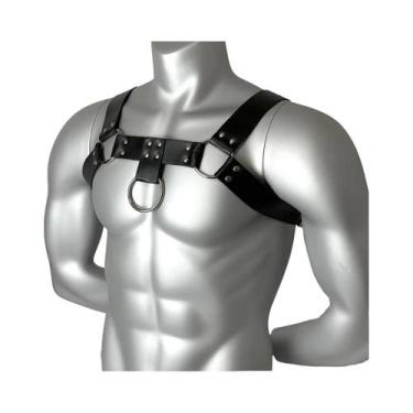 Imagem de Protetor De Peito Masculino Em Couro PU Com Alça Para Equipamento De A