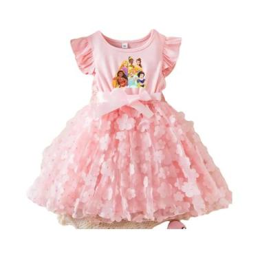 Imagem de Vestido De Verão Para Meninas Princesa Branca De Neve 2-6 Anos Com Laç