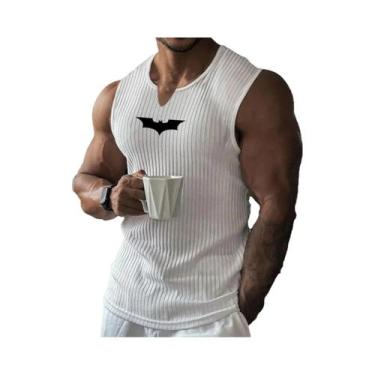 Imagem de Camiseta Regata Masculina Com Decote Em V E Listras Para Treino De Ver