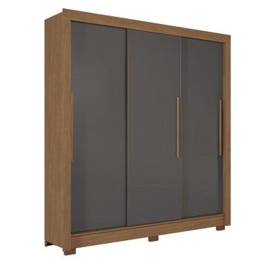 Imagem de Guarda Roupa Casal 3 portas de correr Maringá Jatobá Grafite - Santos Andirá