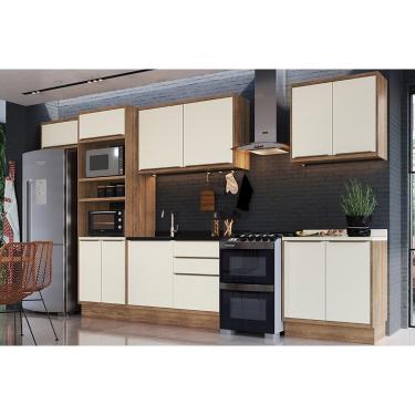Imagem de Cozinha Modulada Herval 7 Peças Versalis C7P167 Freijo/Cinza Argila
