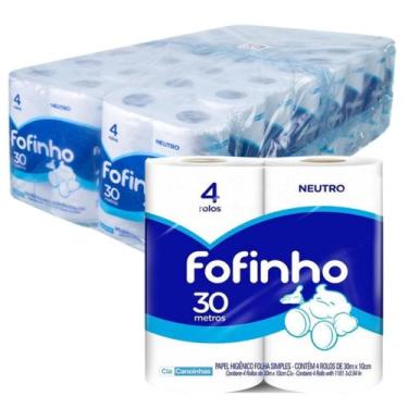 Imagem de Fardo Papel higiênico Fofinho Neutro 30mts Total 64 Rolos
