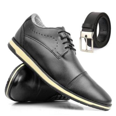 Imagem de Kit Sapato Masculino Oxford Social Conforto Com Cinto Dupla Face - Fer