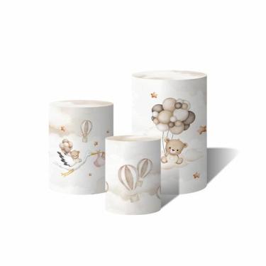 Imagem de Trio de Capas Para Cilindro Ursinhos Cute Aquarela Balões - Fabrika De