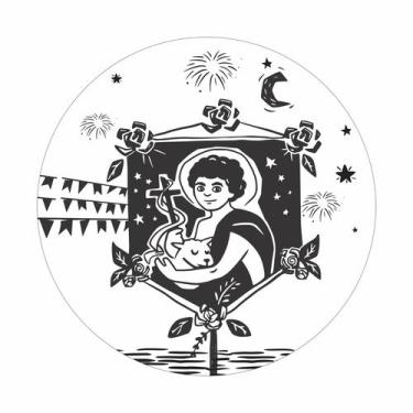 Imagem de Painel de Tecido Sublimado Redondo Festa Junina Cordel Arraiá Caipira 