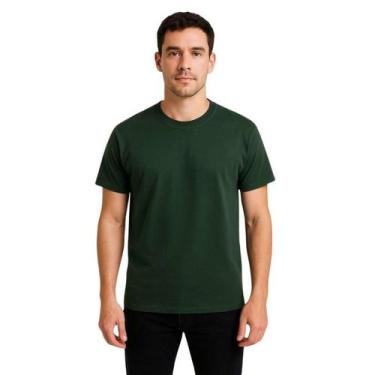 Imagem de Camiseta Básica Masculina 100% Algodão Lisa Premium Básica Casual Dia 