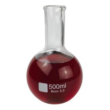 Imagem de Balão de Vidro Fundo Chato 500 mL Neobio para Aquecimento, Preparo de 