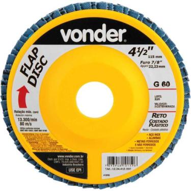 Imagem de Flap Disc Reto 4.1/2 G60 (C.Plas) Vonder