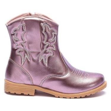 Imagem de Bota Infantil Country Texana Bordada Fashion Metalizada-Feminino