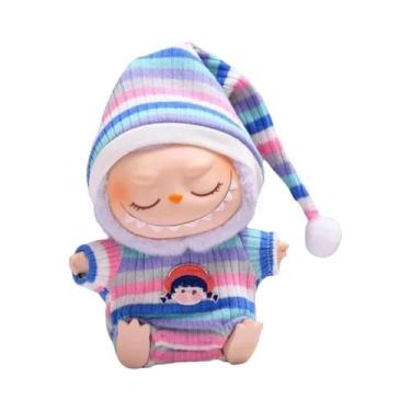 Imagem de Conjunto De Roupa De Tubarão Para Boneca Labubu De 15cm E 17cm - Acess