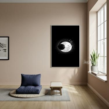 Imagem de Quadro Decorativo Uma Lua Ouvindo Sua Música - 70x50cm