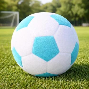 Imagem de Bola de futebol colorida de pelúcia 20 cm de altura - Elza Lemos, Bran