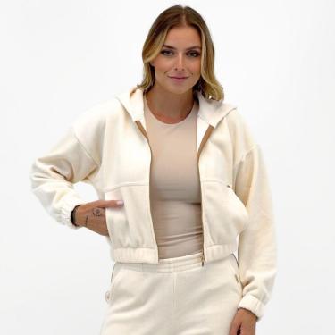 Imagem de Jaqueta Rosa Bella Cropped em Veludo Cotelê com Capuz Feminina-Feminino