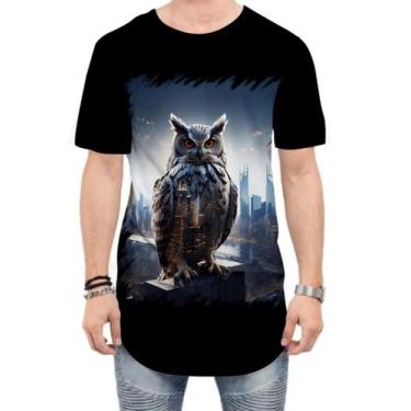 Imagem de Camiseta Longline Coruja Metropolitana Design 2 - Kasubeck Store®, M