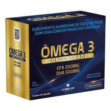 Imagem de Ômega 3 Concentrado EPA 200mg DHA 500mg 60 Cápsulas Softgel La San Day-Unissex