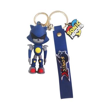 Imagem de Chaveiro Emborrachado Metal Sonic com Mosquetão para Chaves e Mochilas Azul Aquilae