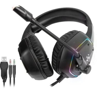 Imagem de Headset Gamer Blackfire P2 + USB RGB com Conexão P2 e USB, Cancelamento de Ruído e Iluminação RGB Preto