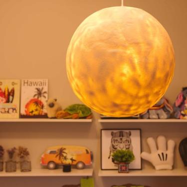 Imagem de Luminária Pendente Full Moon Tpc para Quarto e Sala com Luz Ambiente Decorativa em Form...