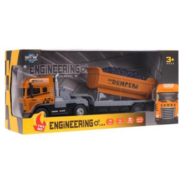 Imagem de Veículo Com Fricção - Caminhão Basculante - Engineering - Luz E Som - 1:24 - Yes Toys