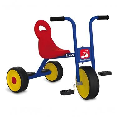 Imagem de Triciclo Infantil Linha Escolar para Desenvolvimento Motor e Intelectual com Quadro em Aço anti-ferrugem Azul Brinquedos