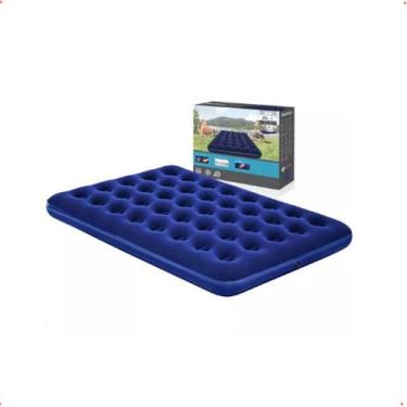 Imagem de Colchao Inflavel Casal Deluxe Comfort Azul Camping Praia - Bestway