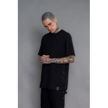 Imagem de Camiseta Masculina Vextor Oversized Crew Core 0218, Preto, M