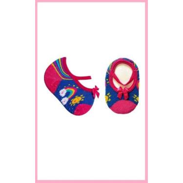 Imagem de Meia Sapatilha Infantil Antiderrapante - Menina Bebê Arco Iris - Duck,