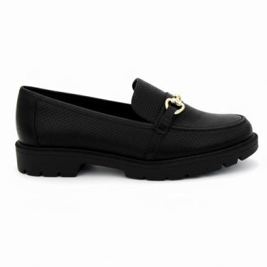 Imagem de Sapato Beira Rio 4283.104 Mocassim Salto Tratorado Fivela Feminino, 38