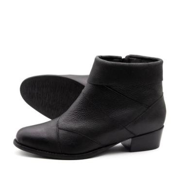Imagem de Bota Duna Cano Baixo em Couro Senna Preto - 4637SP - Andacco, Preto, 3