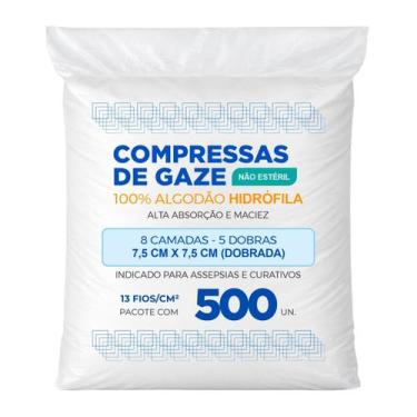 Imagem de Compressa de Gaze Hidrófila 13 Fios 500 Unidades - Casa da Gaze