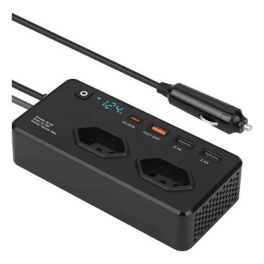 Imagem de Inversor Carro Veicular 350w 6portas Usb Usbc 12v 110v Pro - Sem marca