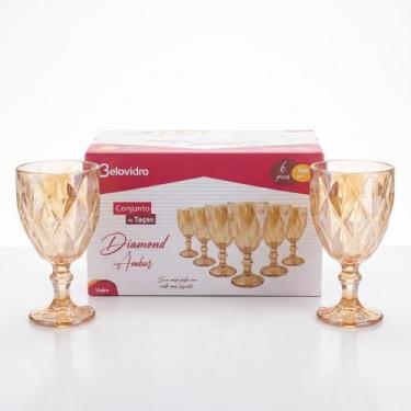 Imagem de Conjunto de Taças Diamond 6 Peças 340ml COR:AMBAR - BELOVIDRO, AMBAR
