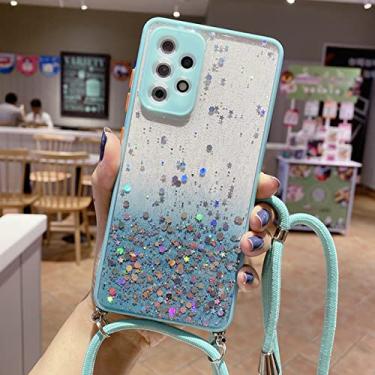 Imagem de Correia da moda com corrente de corda e luva de silicone macio para colar talabarte de telefone para Samsung Galaxy S21 S20 Ultra FE Plus Capa protetora, verde, para S20 Ultra