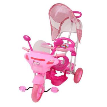 Triciclo Infantil Calesita Velocita - 2 em 1 - Pedal e Passeio com Aro -  Rosa L
