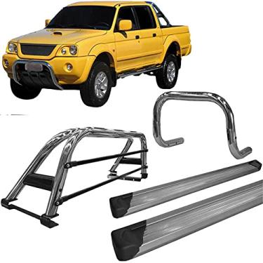 Imagem de Kit Quebra Mato +Estribo +Santo Anto Duplo L200 2004 Cromado