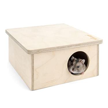 Imagem de Niteangel Hamster Birch Hideout de câmara: - Pequenos animais de estimação Woodland House Habitats Decoração para Hamster Mice Gerbils Mouse (2 câmaras pequenas)