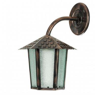 Imagem de Arandela Colonial Sextavada Vidro Pontilhado Blumenau Cobre