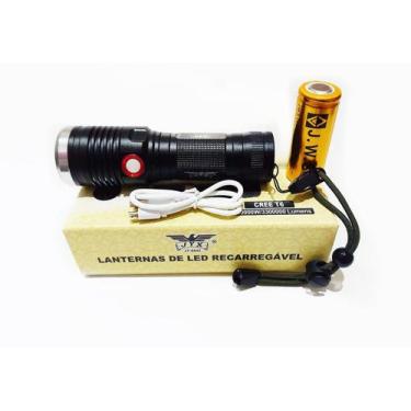 Imagem de Lanterna Led Jws Cree T6 Recarregável Luz Forte + Usb +Bateria Jy 8842