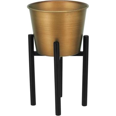 Imagem de OCTAVE CACHEPÔ 25x15x15cm METAL DOURADO COM SUPORTE