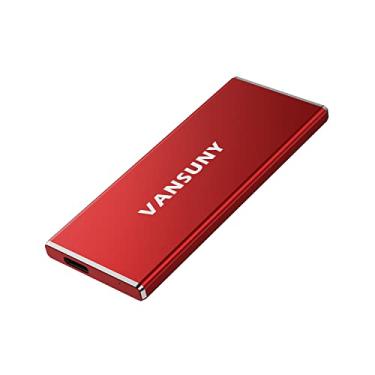 Imagem de VANSUNY SSD externo portátil de 1 TB, USB 3.1 540 MB/s transferência de dados de alta velocidade, mini unidade de estado sólido externa portátil de metal tipo C, para PC, laptop, telefones e mais (1 TB, vermelho)