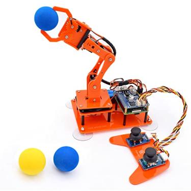 Imagem de Adeept 5-DOF Robotic Arm Kit Compatible with Raspberry Pi 4 B 3 B+ B A+, Programmable DIY Coding STEM Educational 5 Axis Robot Arm with Python Code and Tutorials(PDF) - Orange