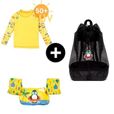 Imagem de Camiseta UV Protetora + Boia Homologada + Mochila cor:pinguim; tamanho:6