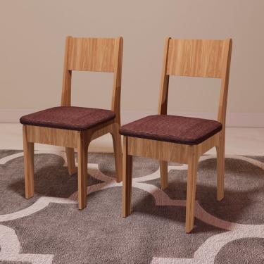 Imagem de Conjunto com 2 Cadeiras Atenas Polipropileno Marrom e Freijó
