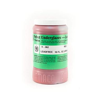 Imagem de Esmalte de veludo sem chumbo não tóxico semitranslúcido AMACO, 1 litro, vermelho V-382