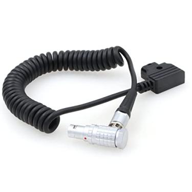 Imagem de ZBLZGP Cabo de alimentação macho D-tap para ângulo reto 1B 2 pinos para câmera Kinefinity MAVO LF Terra 6K (cabo espiralado)