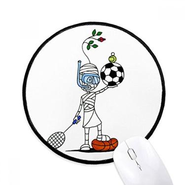 Imagem de DIYthinker Sports Mummy Horus Soccor Balls Mouse Pad Desktop Office Tapete redondo para computador